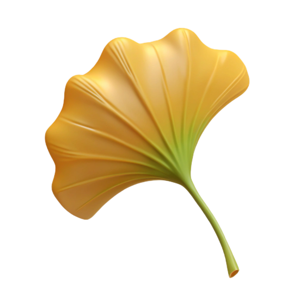 impressive abstract Ginkgo leaf with Transparent Background 4K png