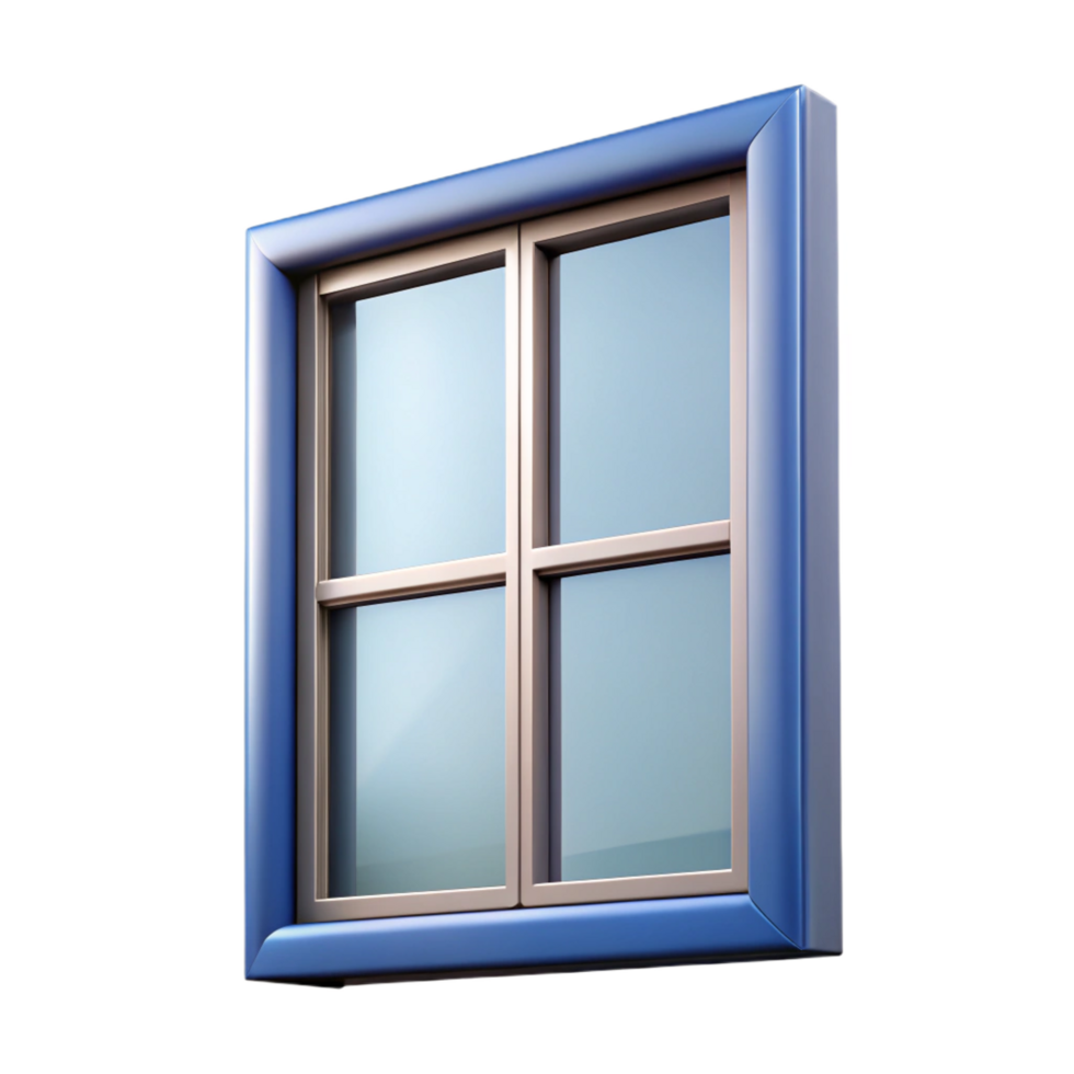 joyful striking Hyper-specific, professional render of a single, modern window frame with Transparent Background top-tier png