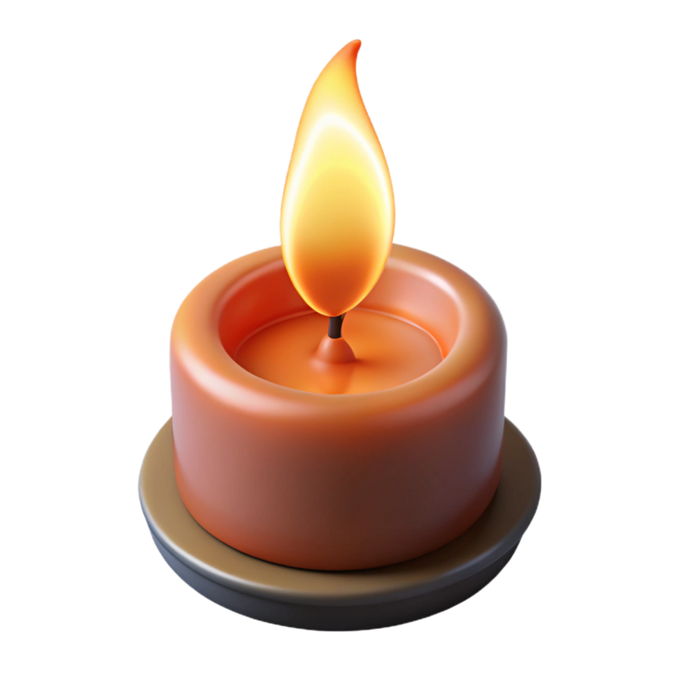 impressive sought-after Photorealistic, ultra-detailed isolated cutout of a single, burning candle flame with Transparent Background png