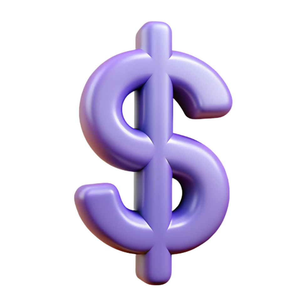 hypnotic tranquil tropical A single, stylized dollar sign, bold and financial with Transparent Background crisp png