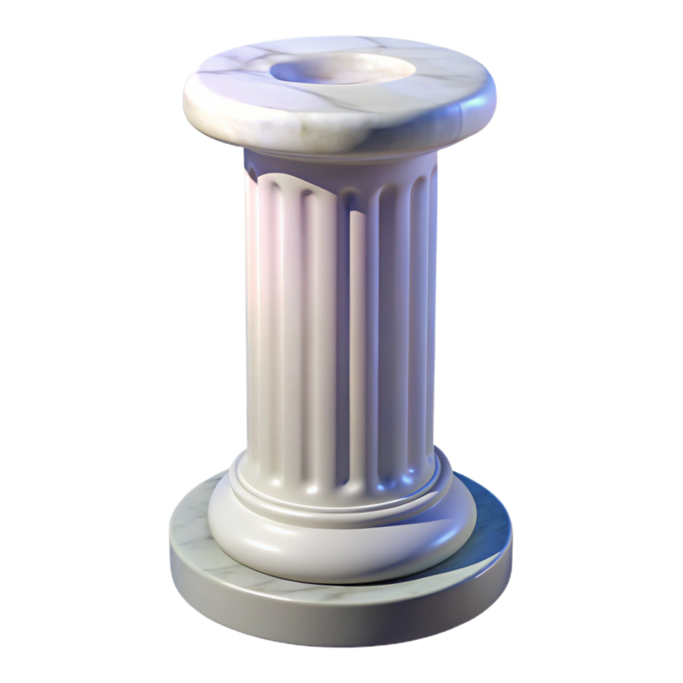harmonious mesmerizing Hyper-specific, professional render of a single, marble column with Transparent Background ultra HD png