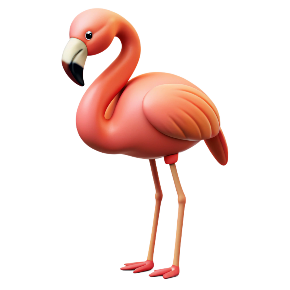 peaceful extraordinary A preening flamingo, standing on one leg with Transparent Background 4K png