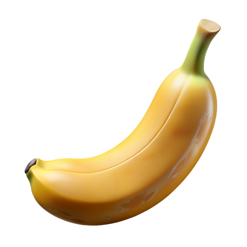 intense elegant Photorealistic, hyper-specific render of a single, peeled banana with detailed texture and bruises Isolated cutout with Transparent Background luxury png