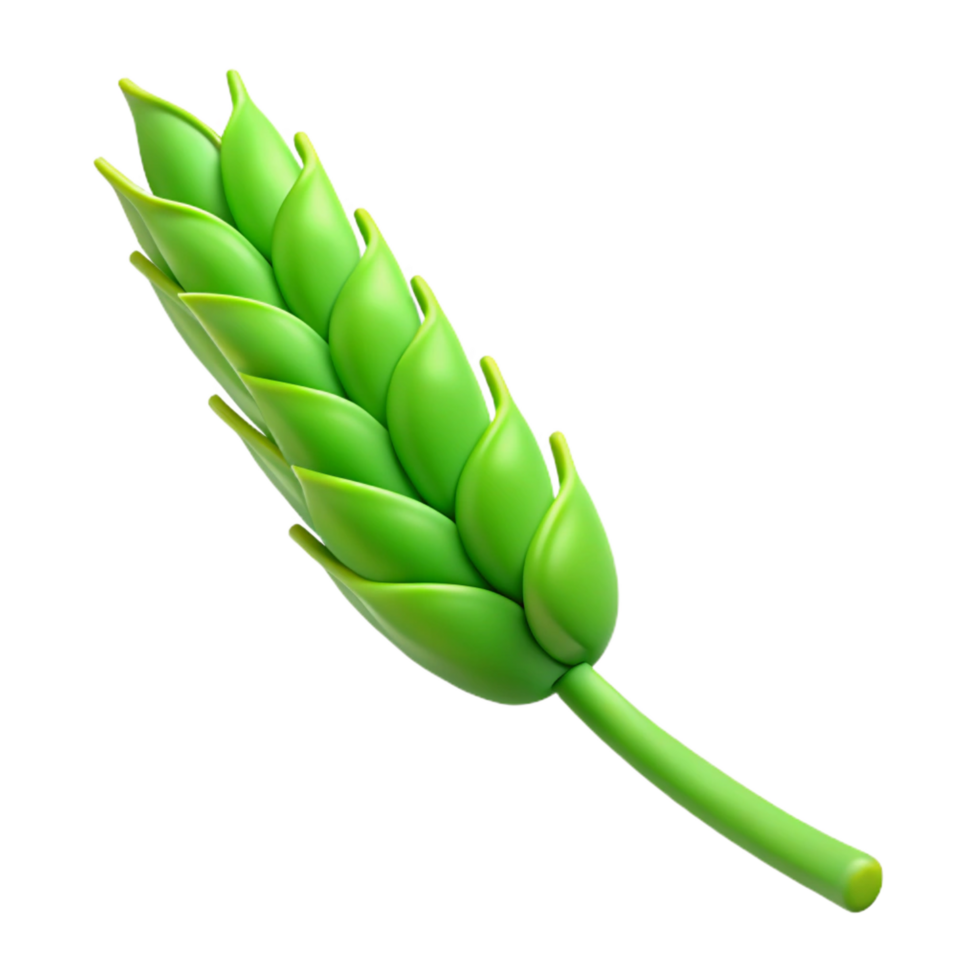 glorious iconic Green stem of wheat with Transparent Background png