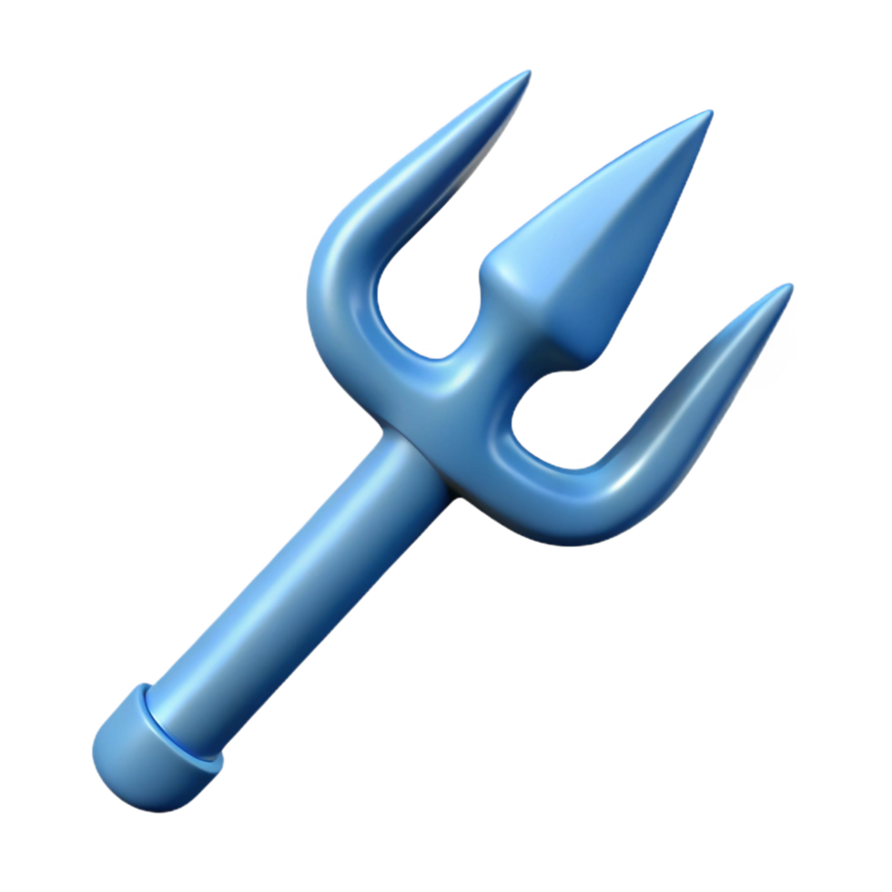 spectacular nordic Trident, Poseidon's three-pronged spear, with Transparent Background premium png