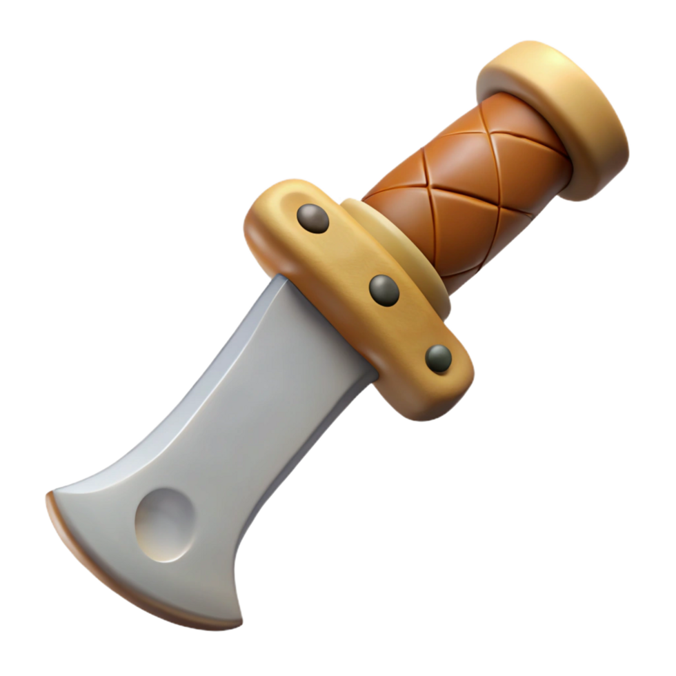 melancholic elegant Concept art style isolated cutout of a tribal hunting knife with a bone handle and leather sheath with Transparent Background 8K png