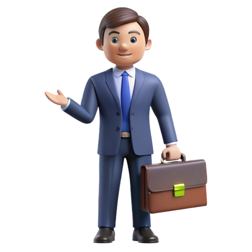 mesmerizing remarkable Businessman holding a briefcase, with Transparent Background png