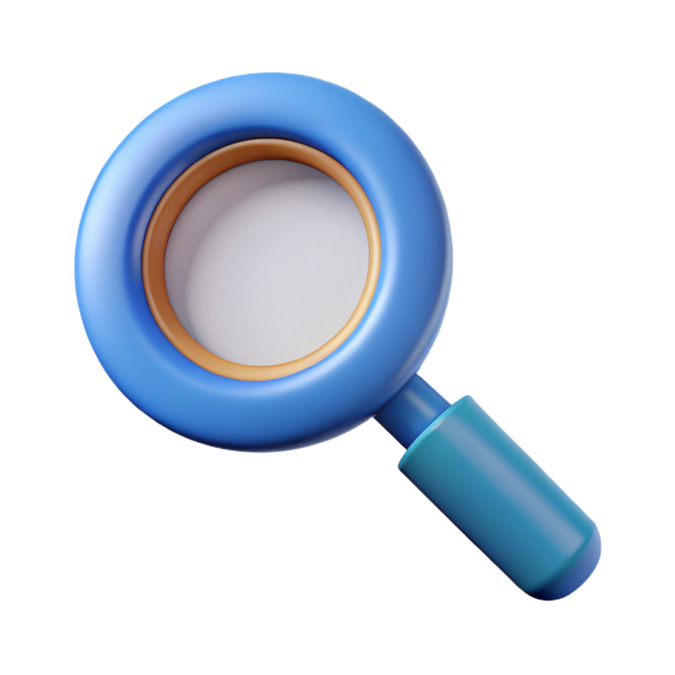 dazzling celebrated A single, stylized magnifying glass icon with Transparent Background png
