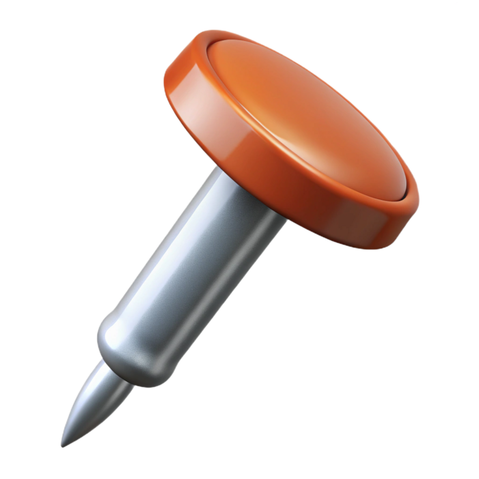 impressive energetic tropical Hyper-specific professional render of a single nail, steel Isolated cutout with Transparent Background artisan png