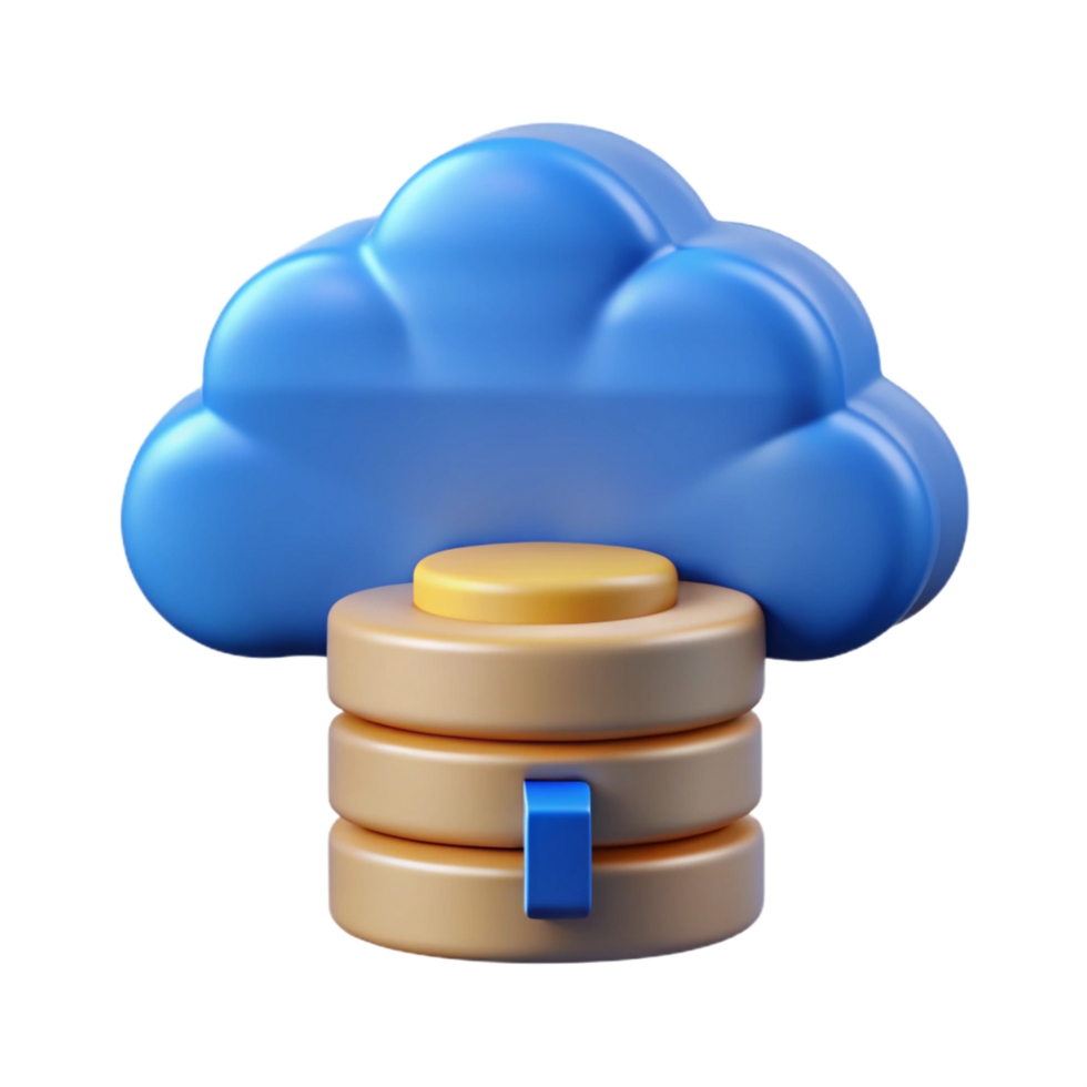 intense striking Cloud computing data storage icon with Transparent Background high resolution png
