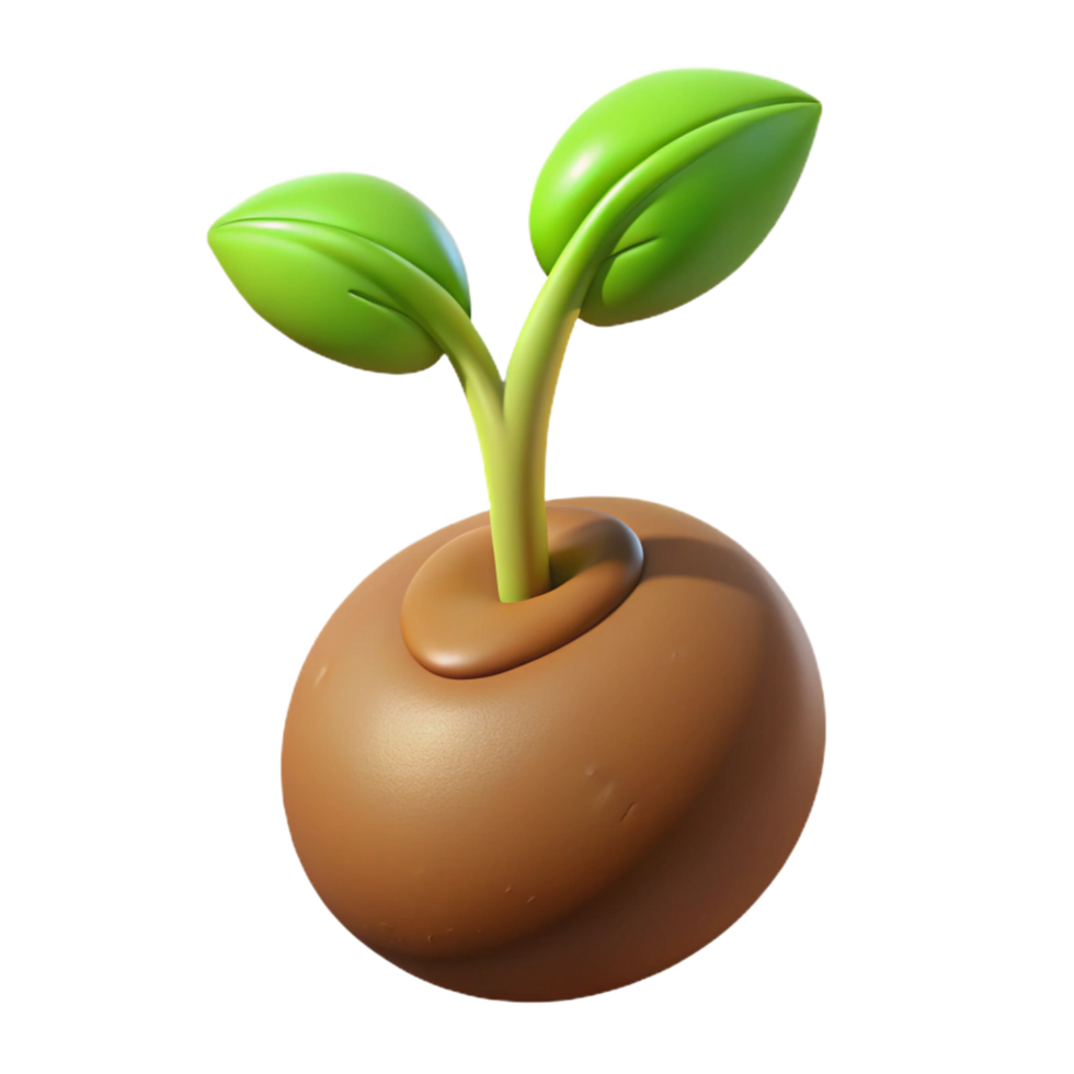 coveted bohemian Single sprouting seed with Transparent Background artisan png