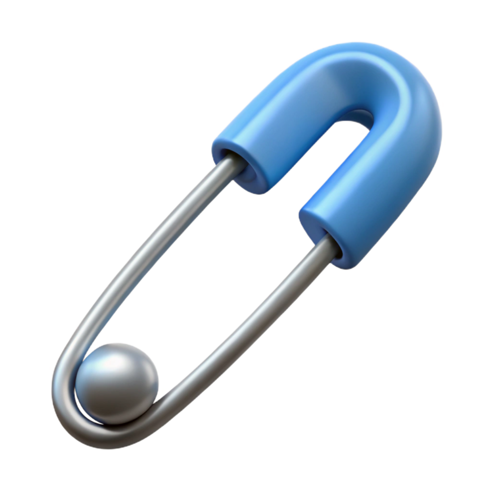 joyful vibrant Professional render, isolated cutout, single safety pin, closed, hyper-specific with Transparent Background refined png