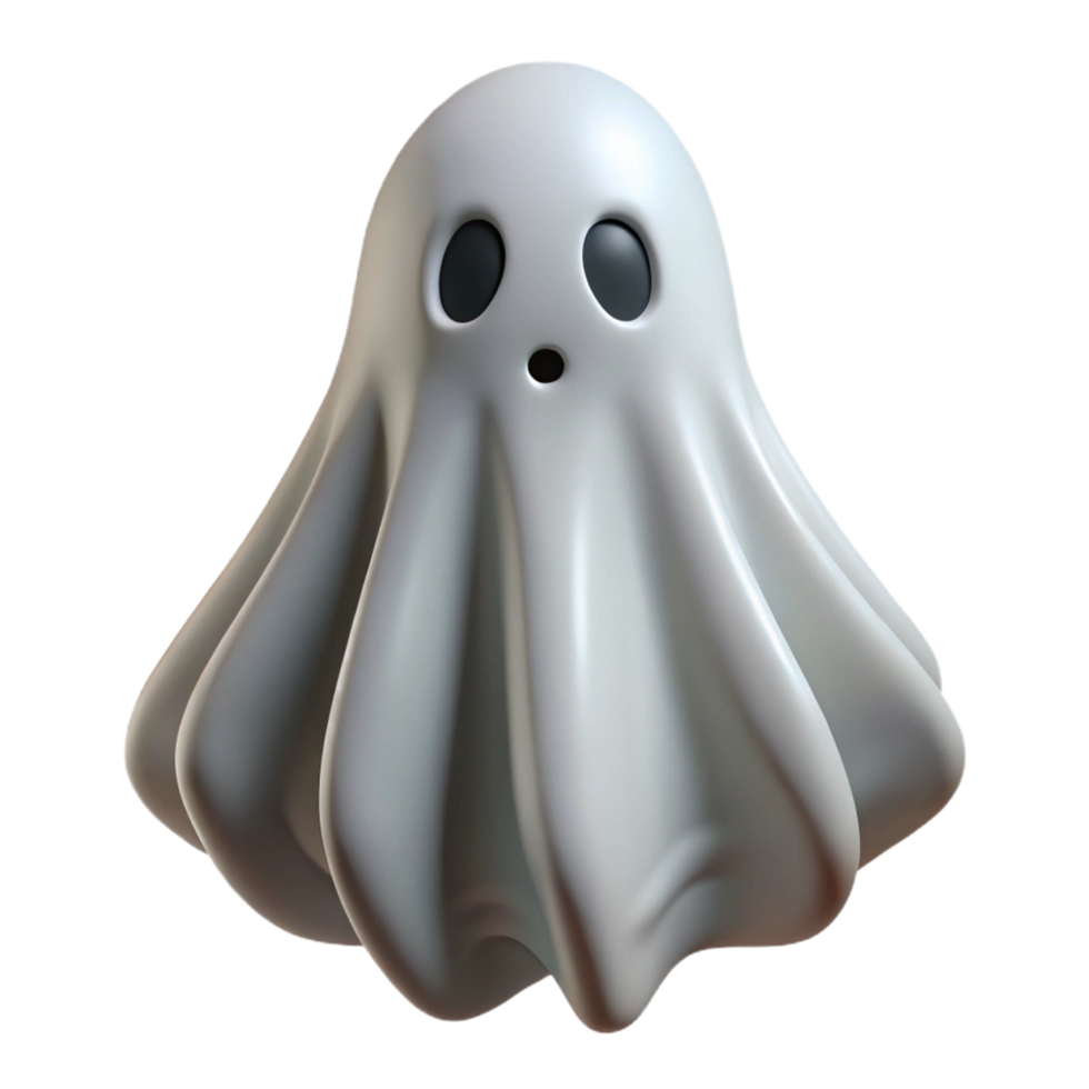 joyful fascinating A spooky ghost, translucent and ethereal with Transparent Background high quality png
