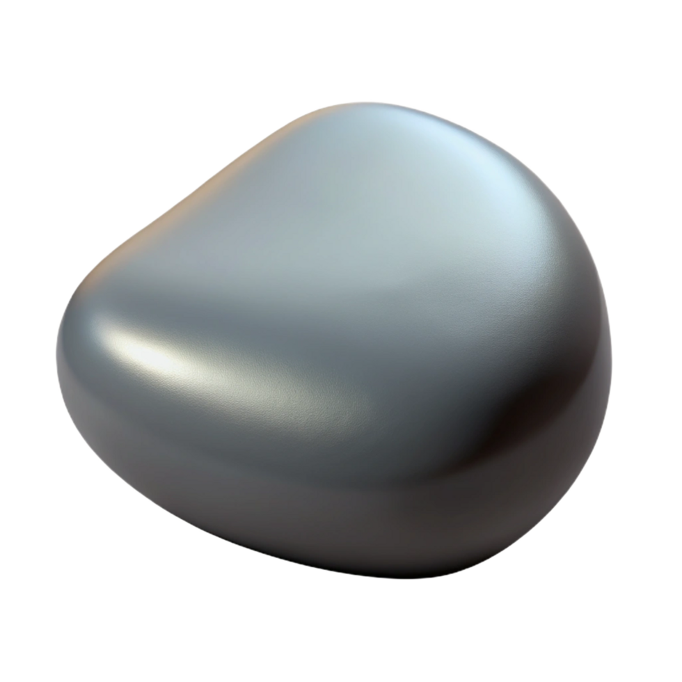 glorious abstract Photorealistic, hyper-specific, isolated cutout of a single, smooth grey pebble with Transparent Background original png