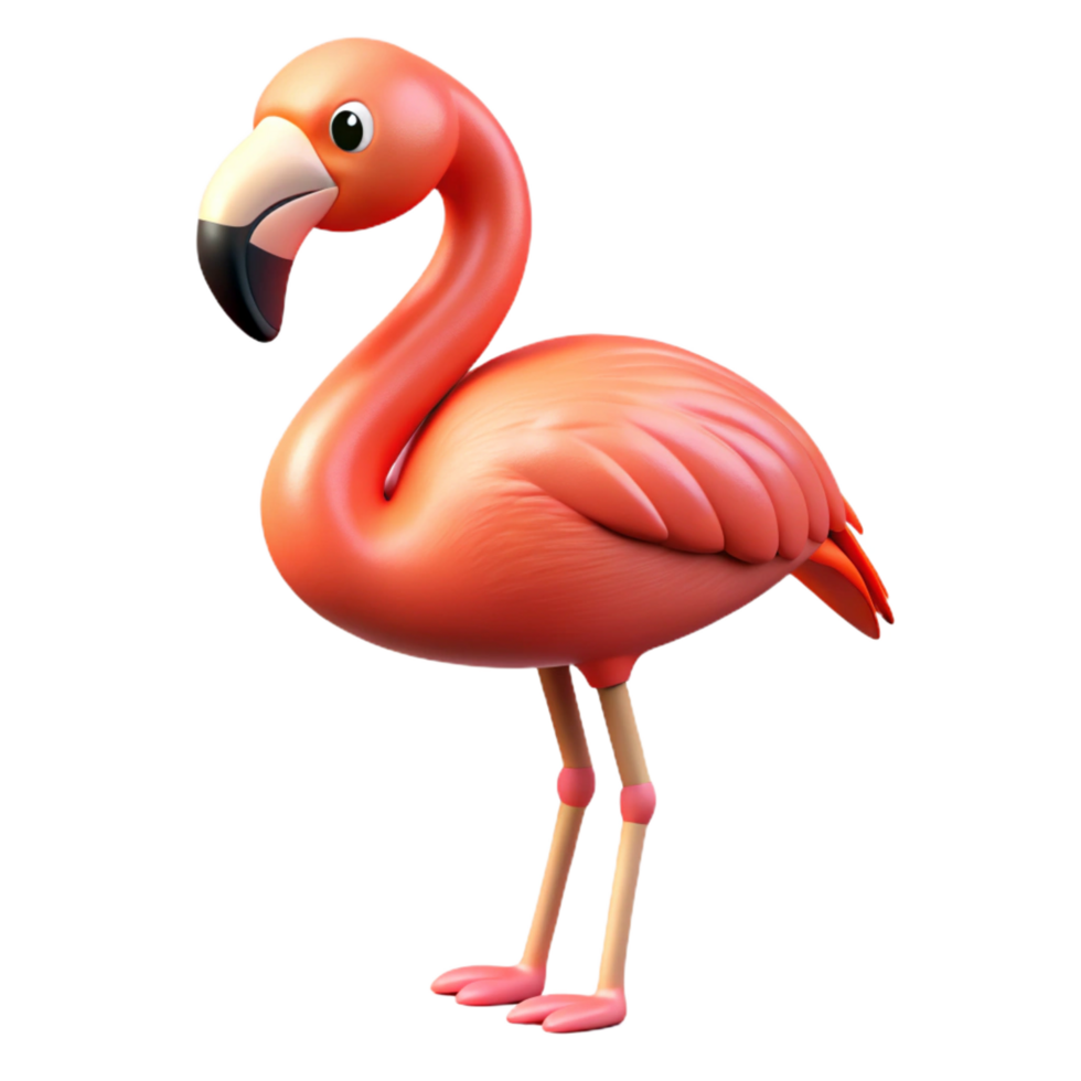 notable tropical A preening flamingo, standing on one leg with Transparent Background museum quality png
