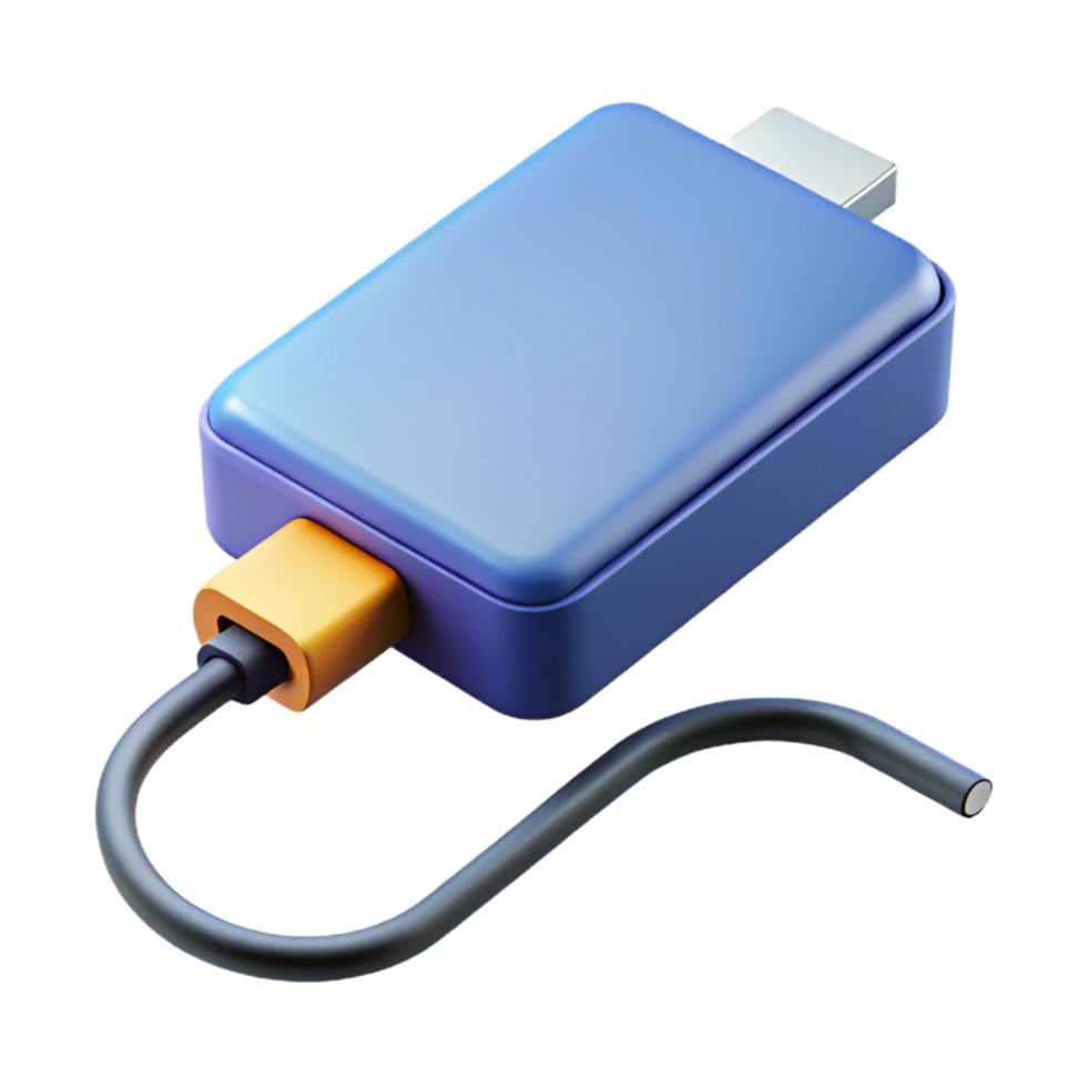 gorgeous reflective renaissance External hard drive connected to a computer with Transparent Background sharp png