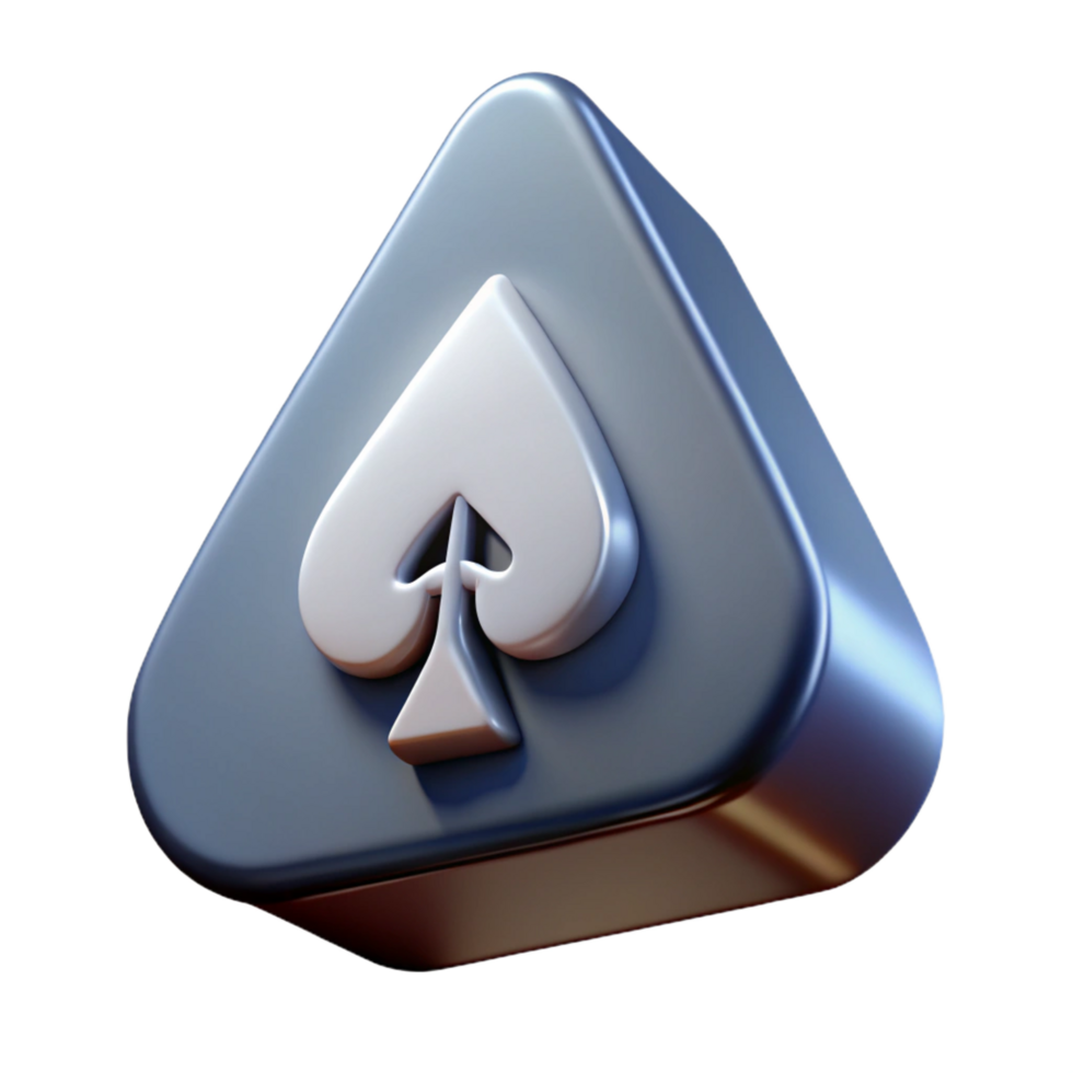 impressive retro A single, stylized playing card, the Ace of Spades with Transparent Background 4K png