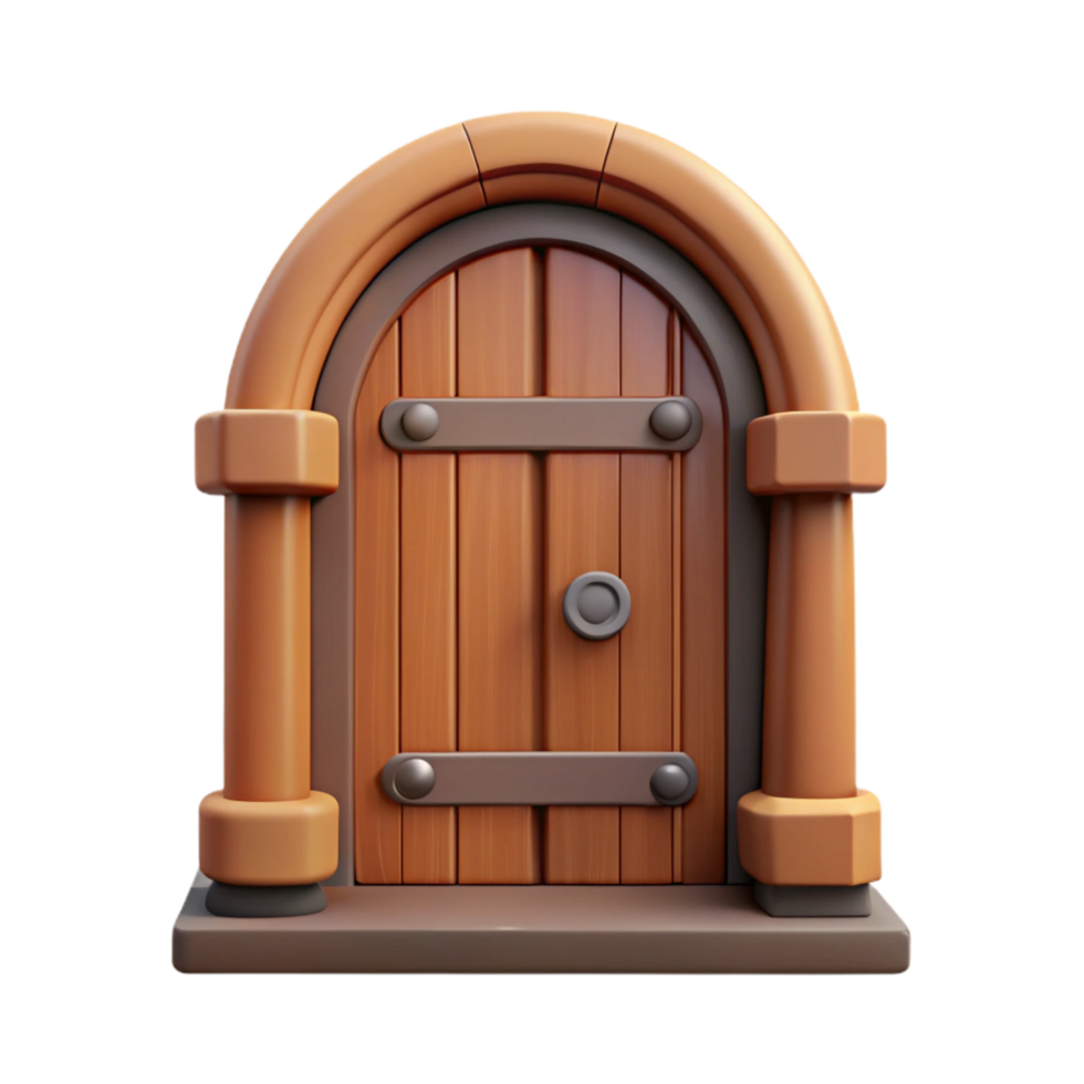 standout impressionist Traditional wooden front door, with Transparent Background original png