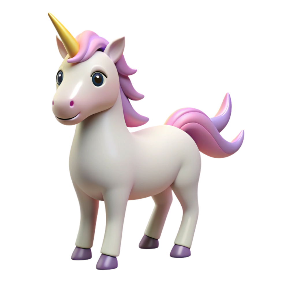 radiant harmonious creative Unicorn, single-horned horse, with Transparent Background sharp png