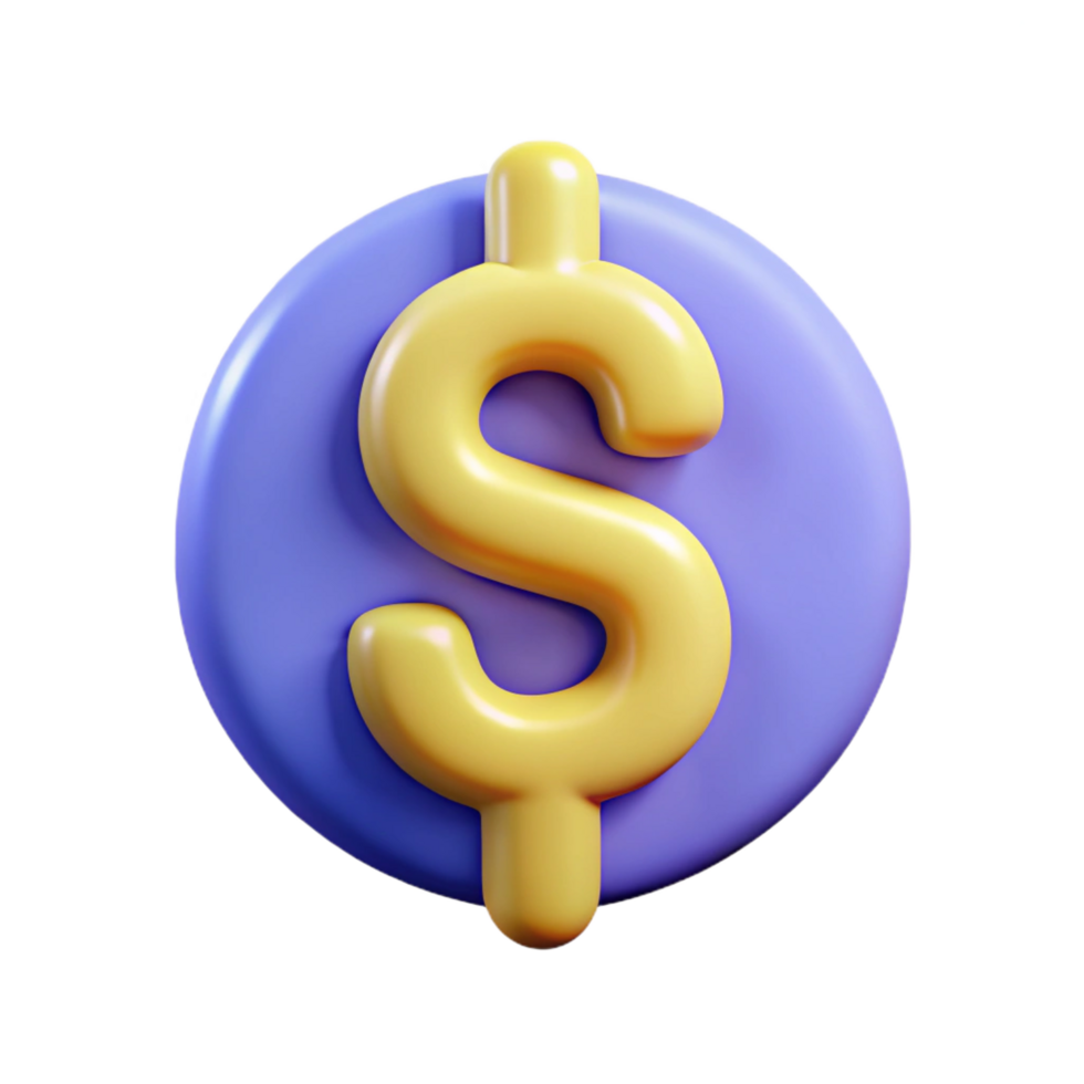 intense enchanting A single, stylized dollar sign icon with Transparent Background high resolution png