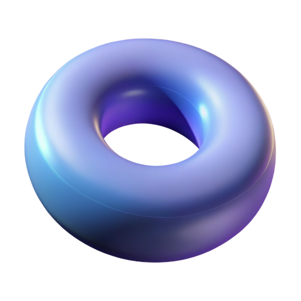 majestic tranquil retro Professional render, hyper-specific, isolated cutout of a single, mathematically perfect torus with Transparent Background fine detail png