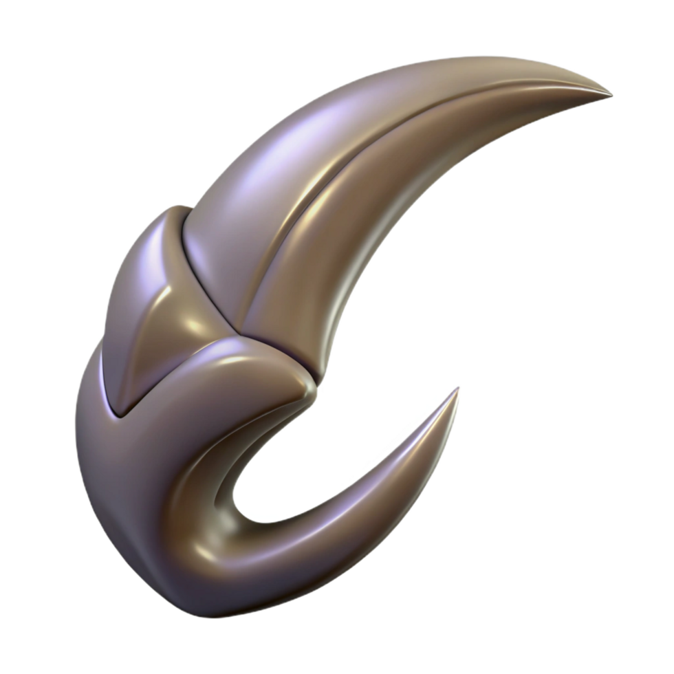 ethereal enchanting Isolated cutout Ultra-detailed, concept art style, professional render Single Harpy talon, sharp and curved with Transparent Background impeccable png