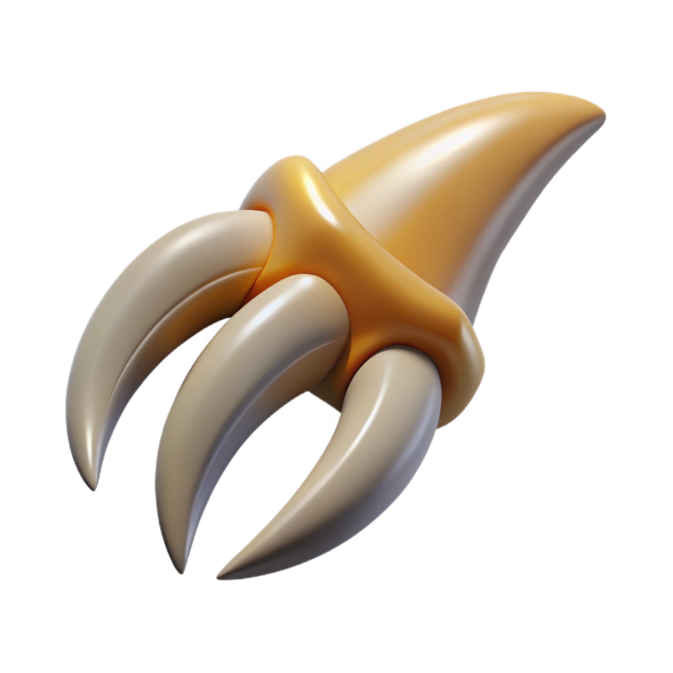 energetic striking Griffin claw, single sharp claw, with Transparent Background perfect clarity png