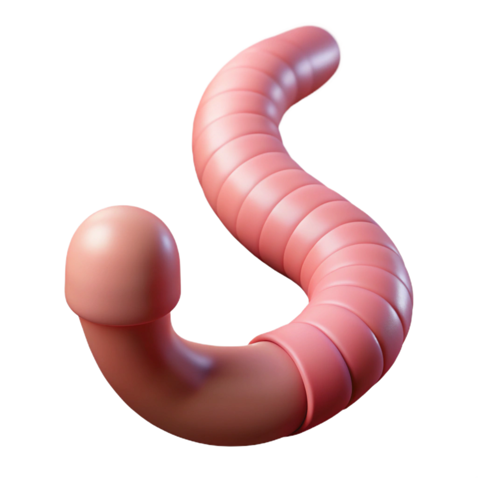 hipnótico intenso abstrato hiperespecífico, profissional render do uma solteiro, minhoca, segmentado e Rosa com transparente fundo precisão png