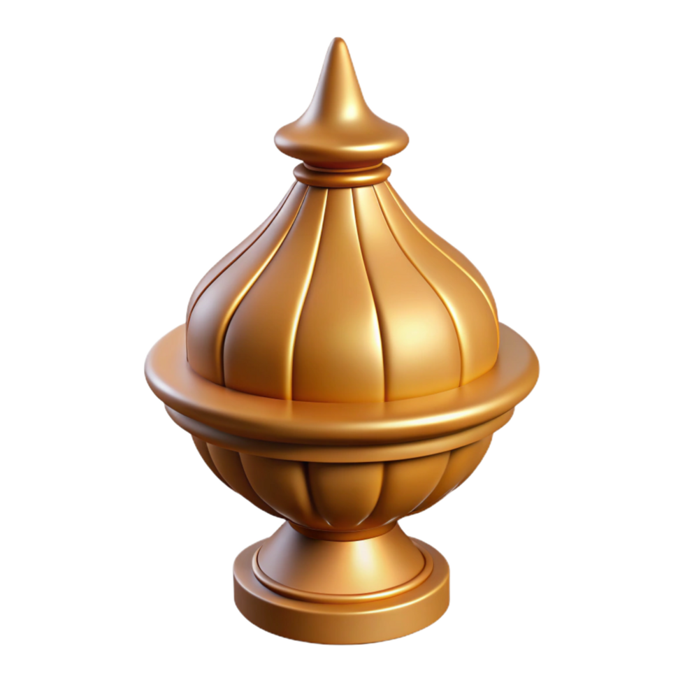 inspired art deco Ultra-detailed, concept art style rendering of a single, decorative finial with Transparent Background sharp png