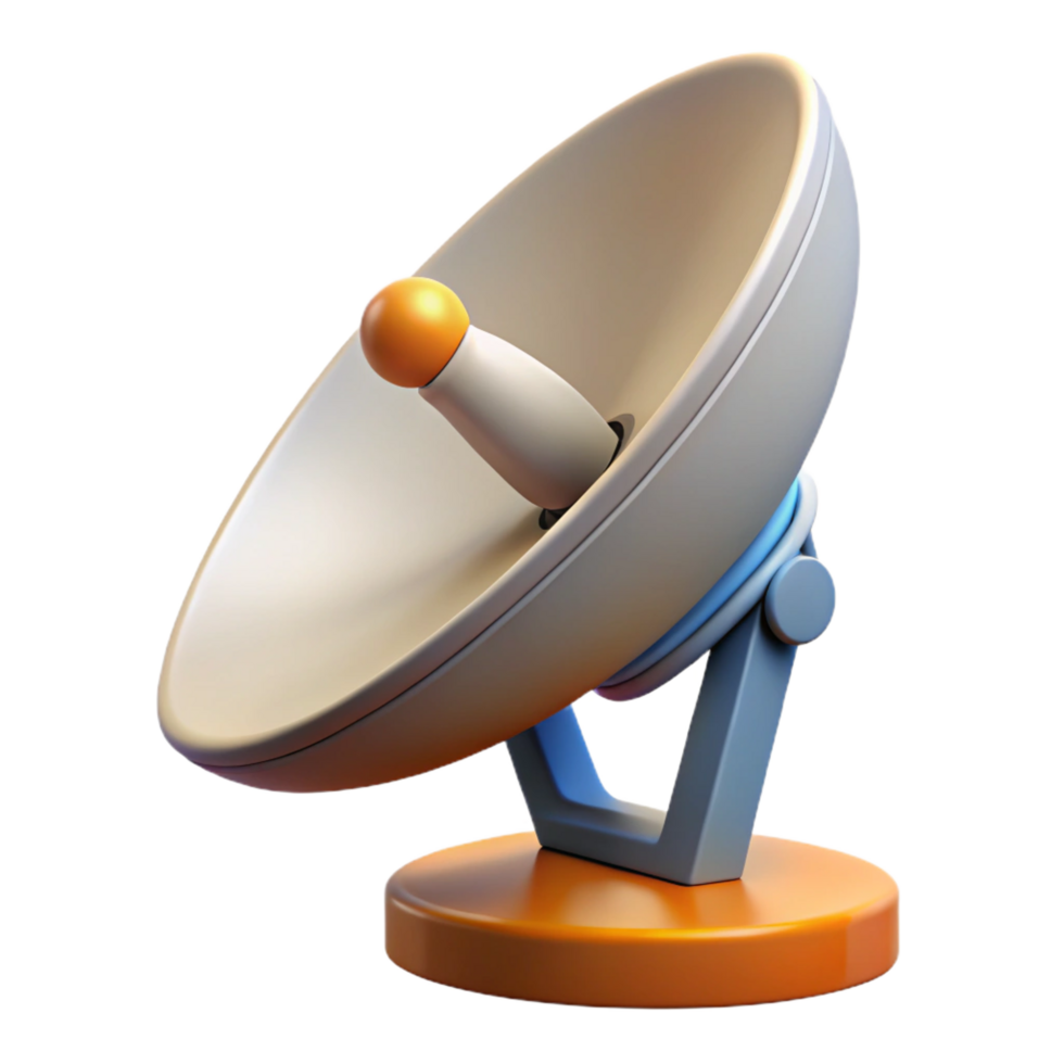 fascinating harmonious surreal Isolated cutout of a single satellite dish, ultra-detailed, photorealistic, showing individual panels, professional render with Transparent Background 8K png