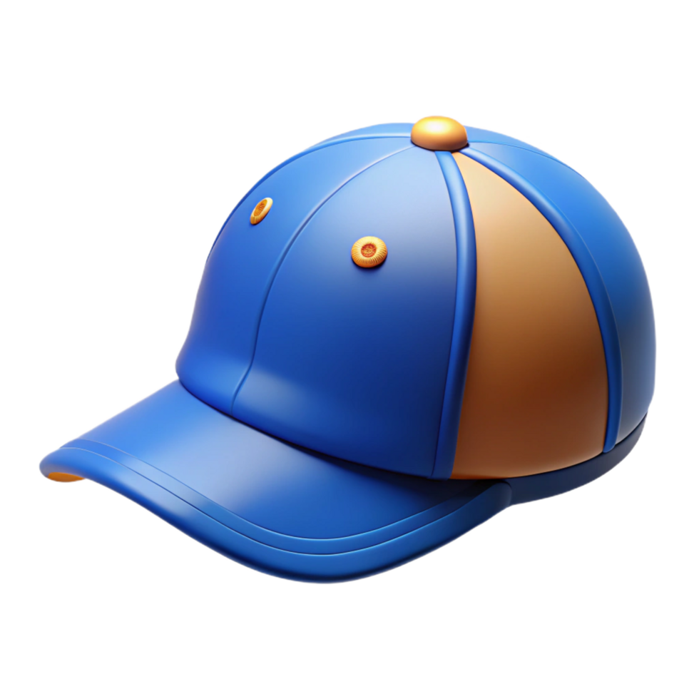 hypnotic organic Baseball cap, blue, embroidered logo, with Transparent Background studio quality png