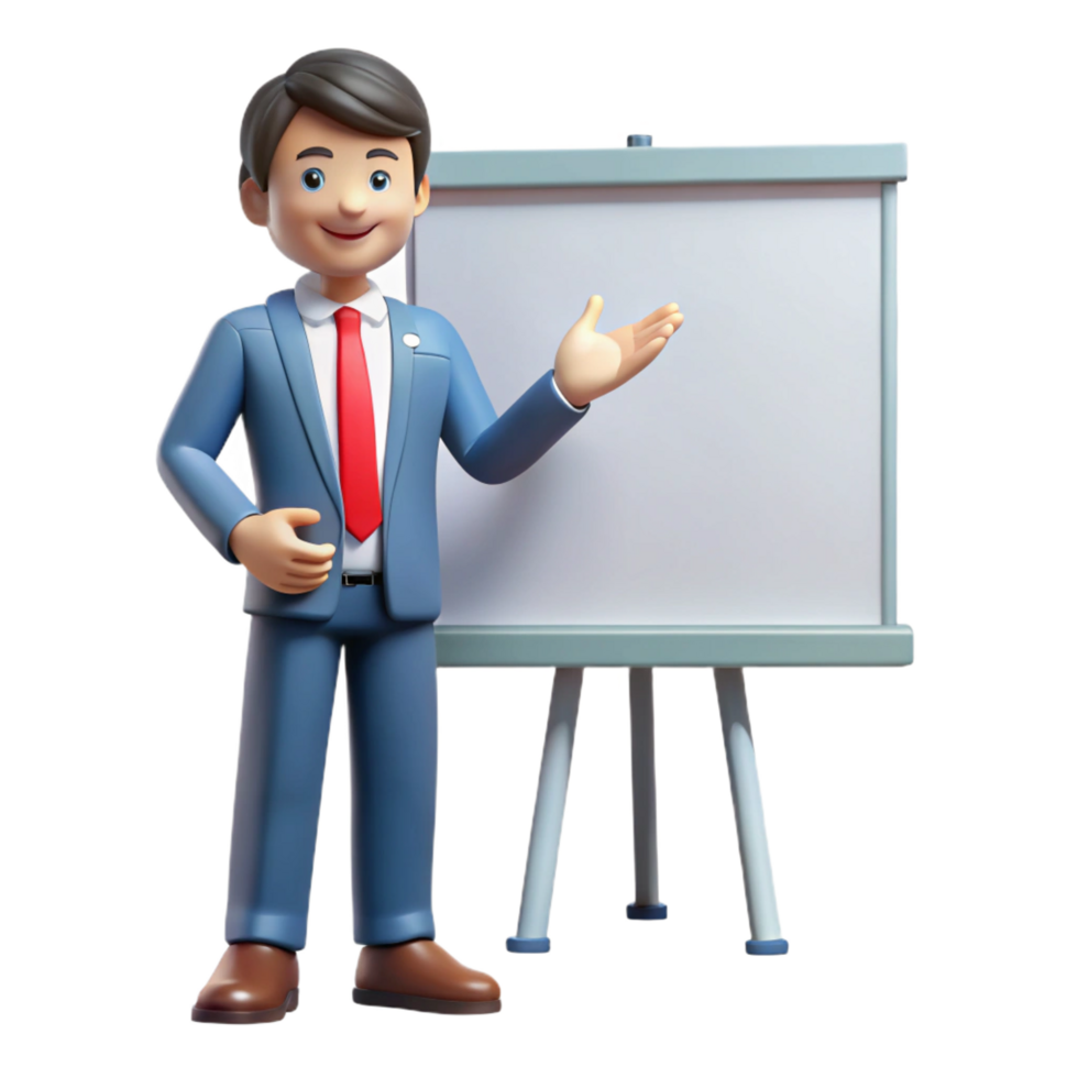 memorable urban Businessman giving a presentation, with Transparent Background museum quality png