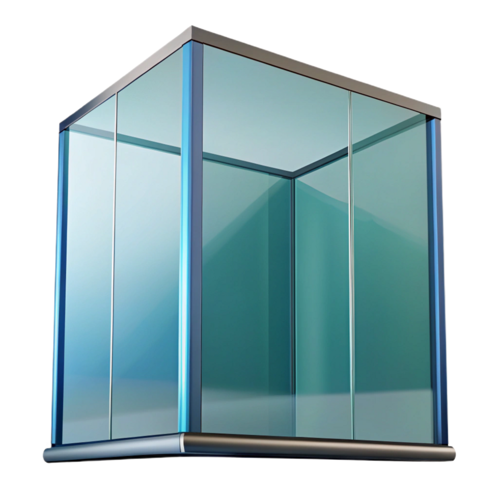 tranquil splendid Glass curtain wall panel, with Transparent Background perfect clarity png