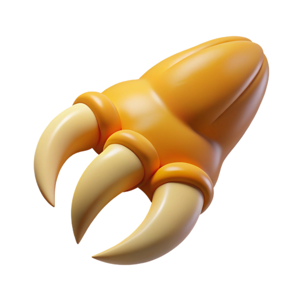 joyful extraordinary Concept art style, hyper-specific, isolated cutout of a single Nemean Lion claw, retracting with Transparent Background authentic png