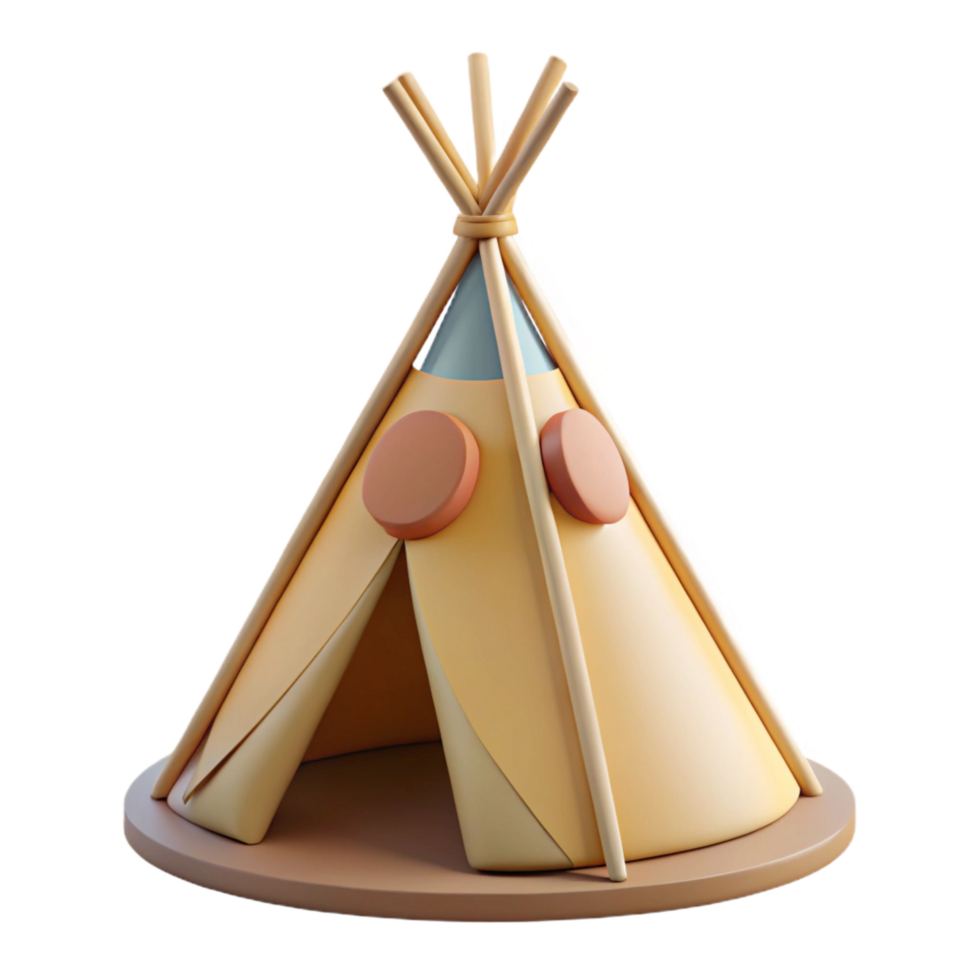 intense breathtaking Teepee Native American dwelling frame with Transparent Background 8K png