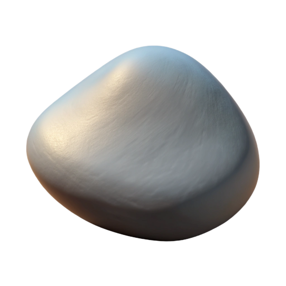 gorgeous standout Concept art style, isolated cutout of a single, smooth grey river stone with visible texture and subtle color variations with Transparent Background png