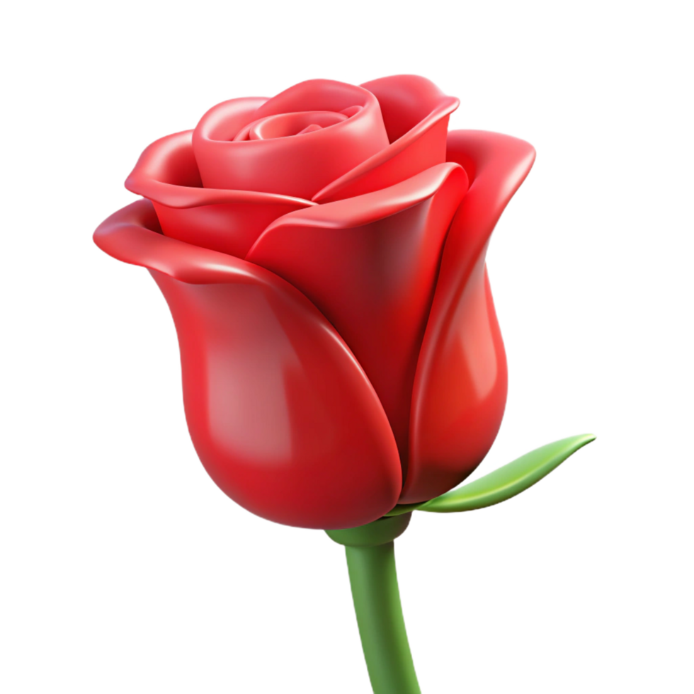 mesmerizing dynamic creative Single red rose bud with Transparent Background masterfully captured png