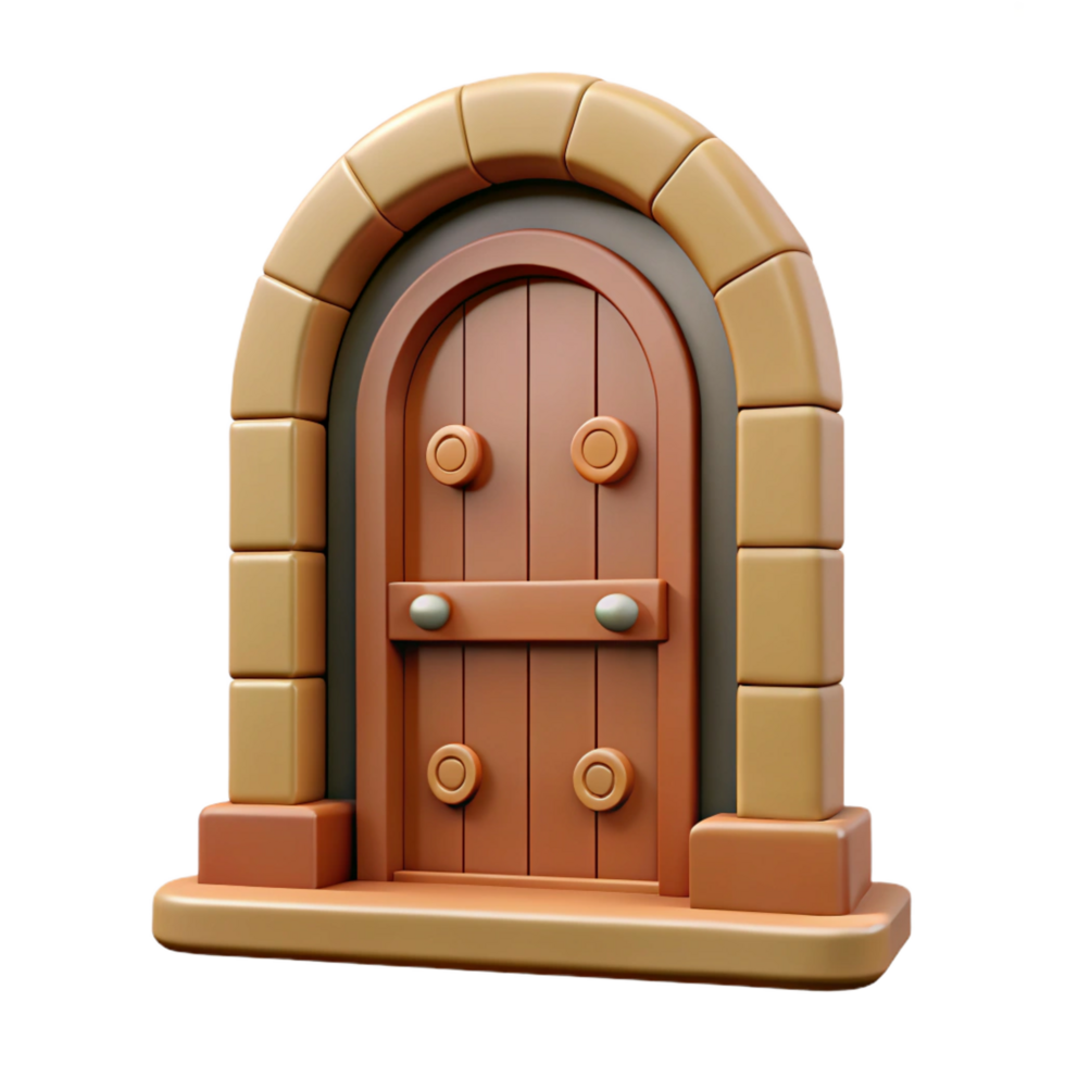 radiant timeless Traditional wooden front door, with Transparent Background png
