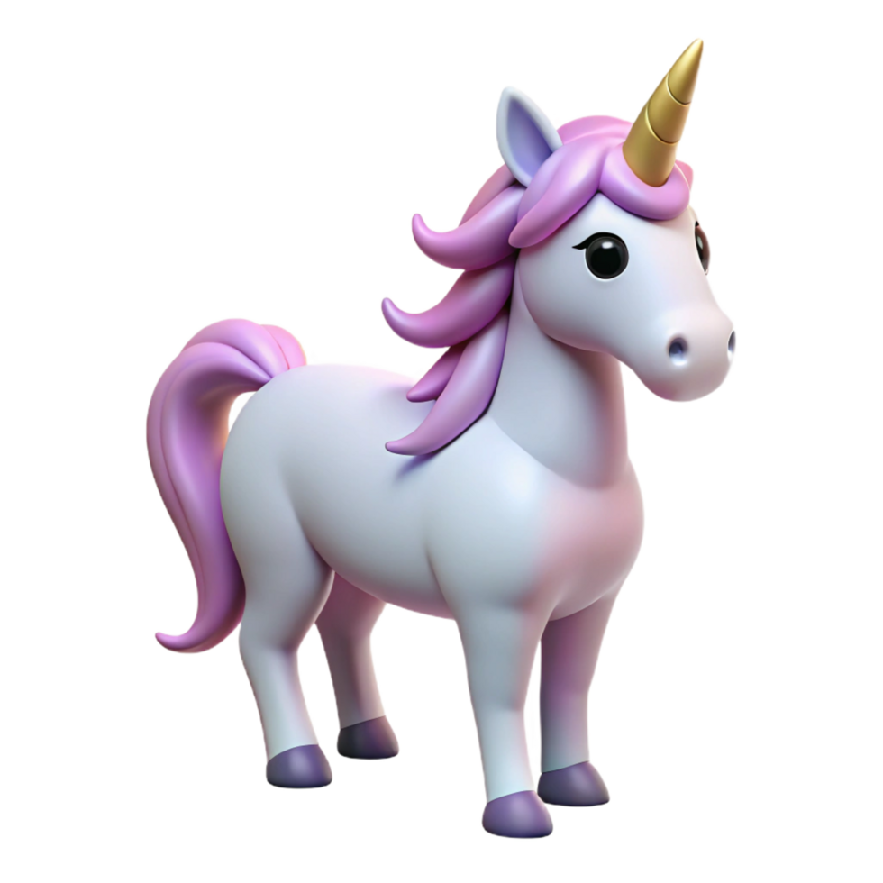 pristine notable Unicorn, single-horned horse, with Transparent Background png