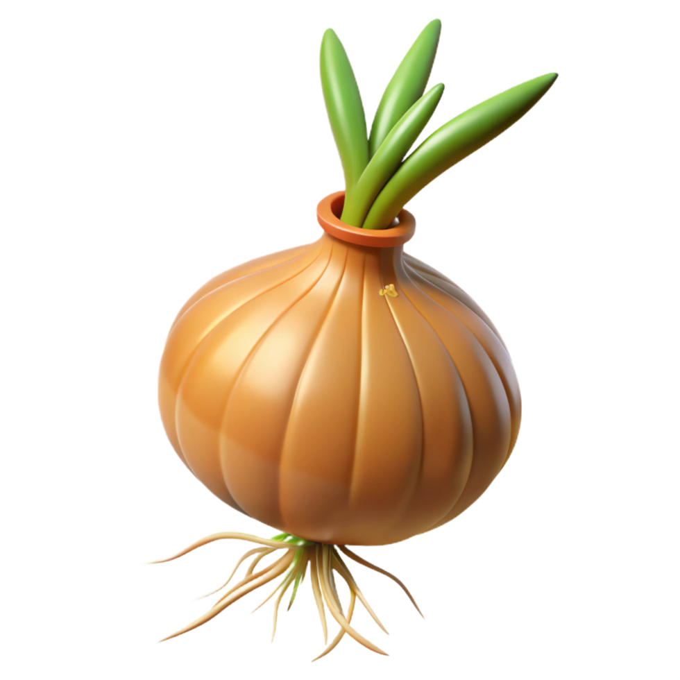 memorable bohemian Onion with roots with Transparent Background crisp png