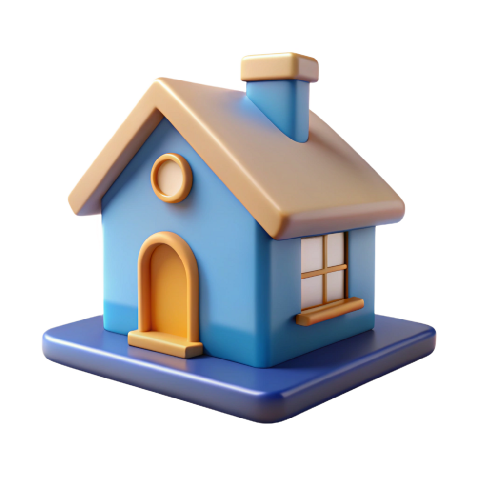 immaculate harmonious tropical A single, stylized house, abstract and architectural with Transparent Background elite png