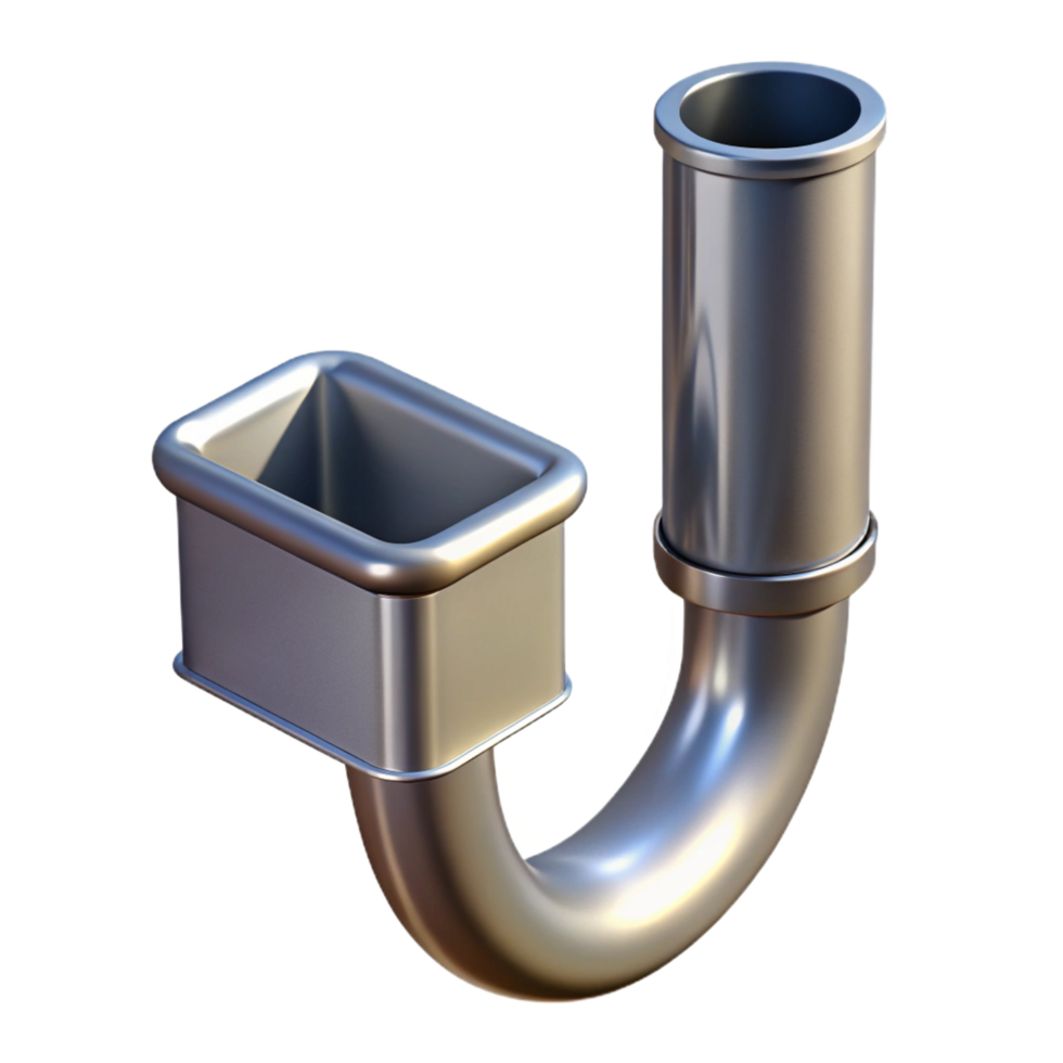 serene minimalist Metal gutter downspout, with Transparent Background authentic png