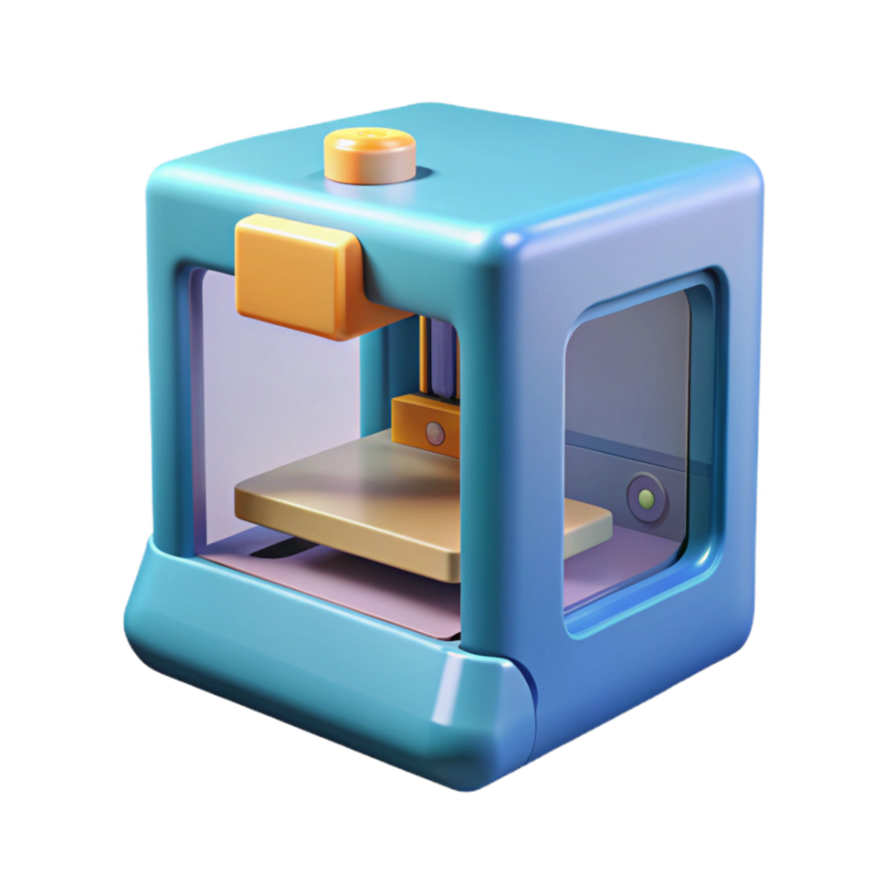 extraordinary rare A D printer, mid-print with Transparent Background png