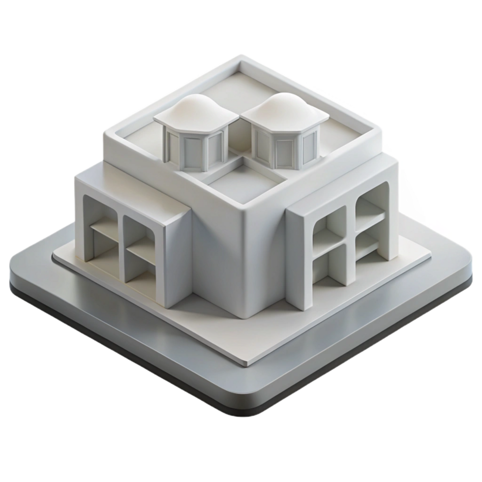 ethereal fascinating Architectural model white foam board with Transparent Background ultra HD png