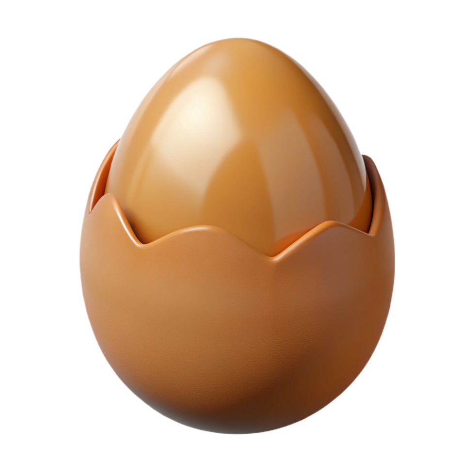 impressive abstract Photorealistic, isolated cutout of a single brown eggshell, ultra-detailed with Transparent Background original png
