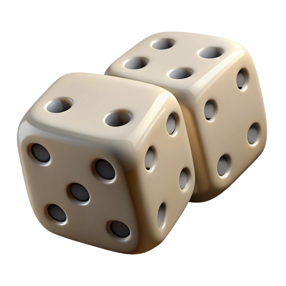 joyful alluring A pair of dice, showing snake eyes with Transparent Background genuine png