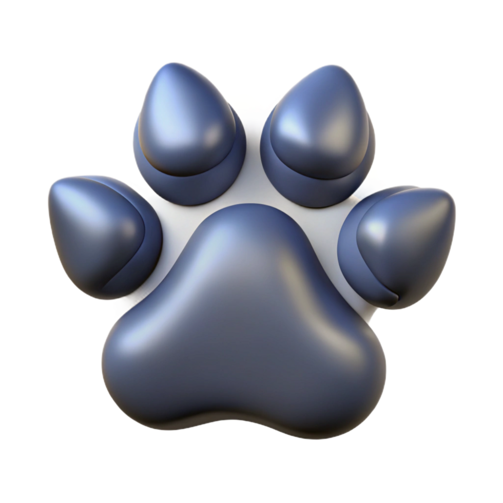 magnificent dramatic modern Ultra-detailed, photorealistic isolated cutout of a single wolf paw print with Transparent Background crisp png