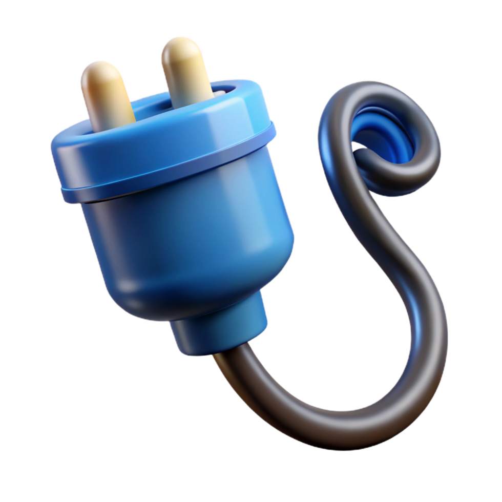 intense striking Electric car charging cable with Transparent Background detailed png