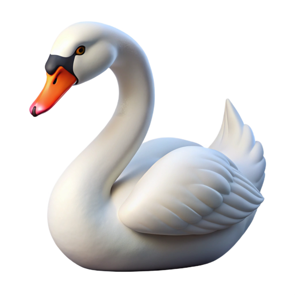 memorable mid-century Swan, Mute Swan, graceful, curved neck with Transparent Background gallery standard png