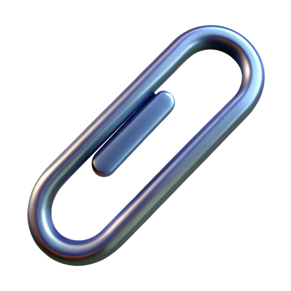hypnotic playful retro Hyper-specific, professional render of a single metal paperclip Isolated cutout with Transparent Background museum quality png